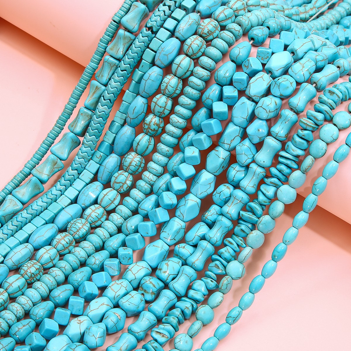 Synthesized turquoise universal round beads