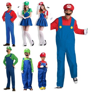 Halloween cosplay Anime Costume Parent Child Cosplay Child Mario Mario Costume Mary Costume