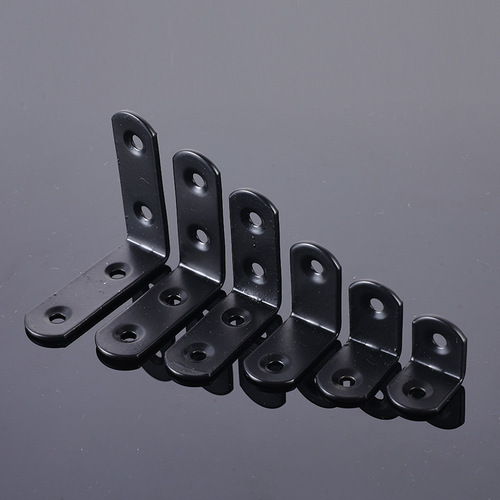 Wholesale thickened cold-rolled steel powder-coated black L-shaped triangular layer plate support stand separator 90-degree right-angle iron angle code