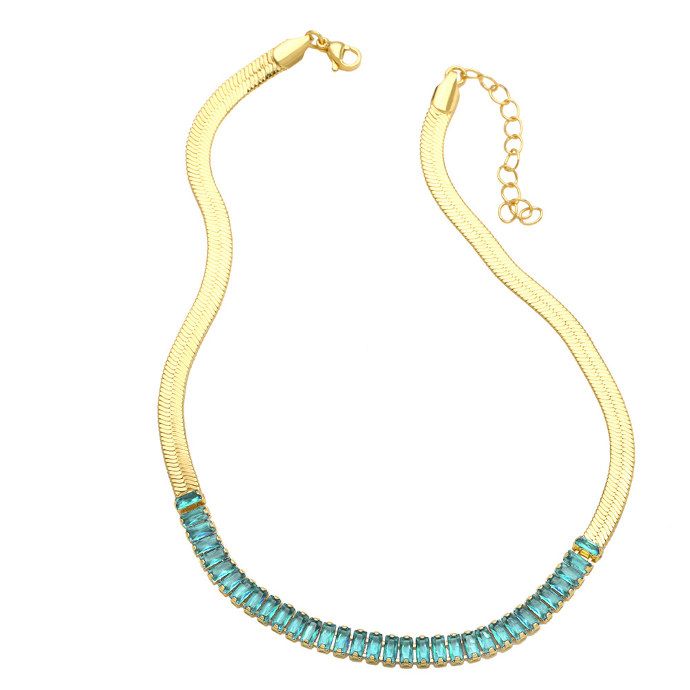 Fashion Copper Geometric Pattern Necklace Daily Zircon Copper Necklaces