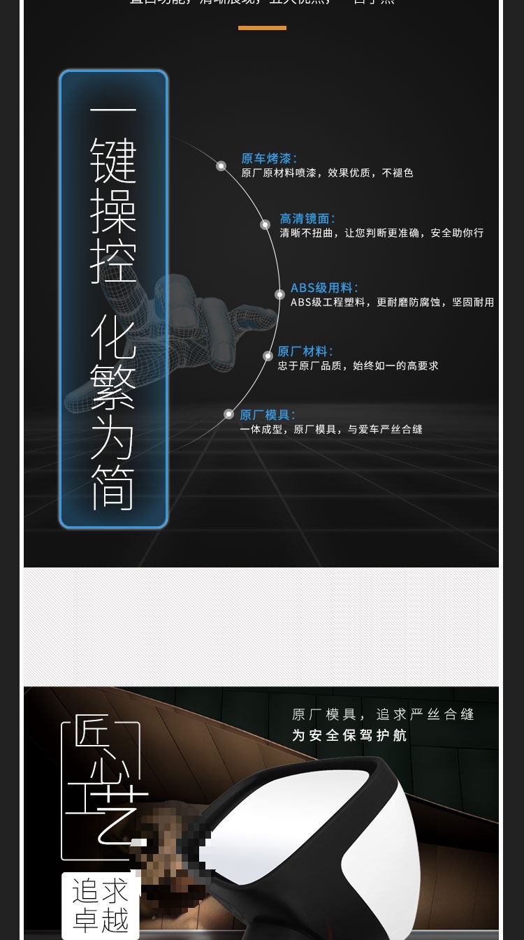 Suitable for Gac Trumpchi Gs4 Rearview Mirror 15 16 17 Model Year Gs4 Left and Right Exterior Rearview Mirror Assembly