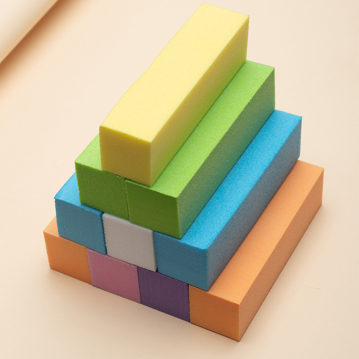 Directo de fábrica de uñas de color blanco bloque de tofu de alta espuma de cuatro lados de molienda bloque de reparación de uñas pulido