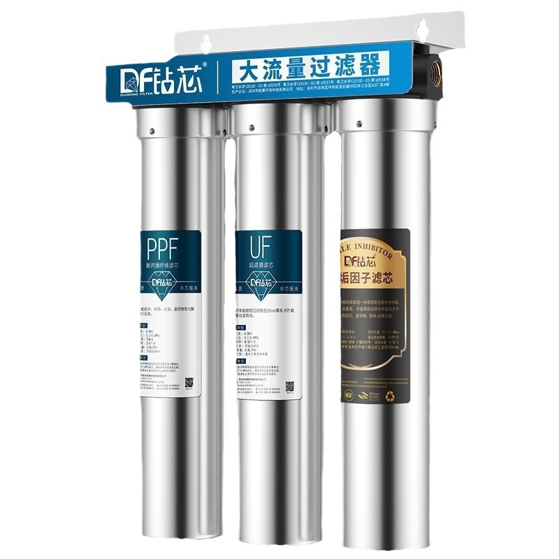 Prefiltro de Acero Inoxidable de 20 Pulgadas para Purificador de Agua, Filtración y Purificación de Agua del Grifo para Toda la Casa, Triple Filtración, Venta al por Mayor Transfronteriza