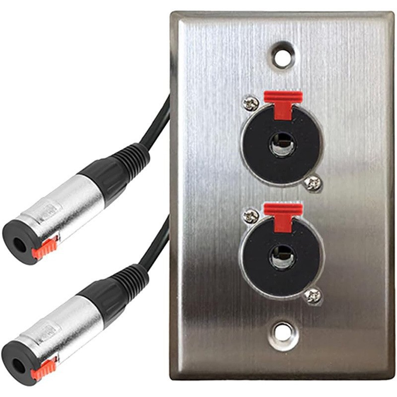 金属面板6.35母转母转接线电吉他连接线麦克风话筒音视频延长线