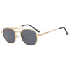 Fashionable metal sunglasses suitable for men and women, lens, internet celebrity, gradient