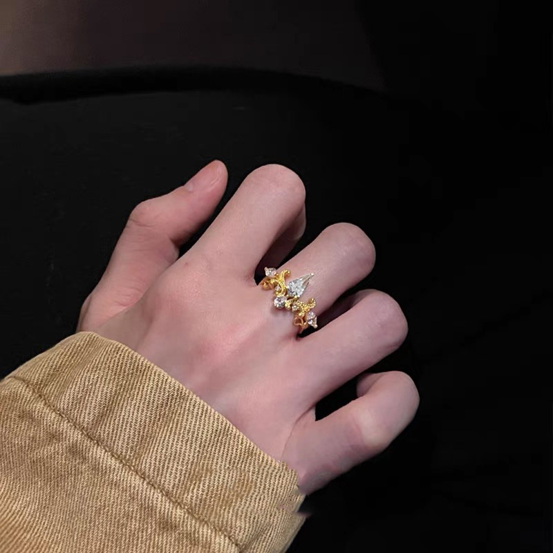 中古vintage宫廷风金色贝母浮雕戒指轻奢复古高级感开口设计指环|undefined
