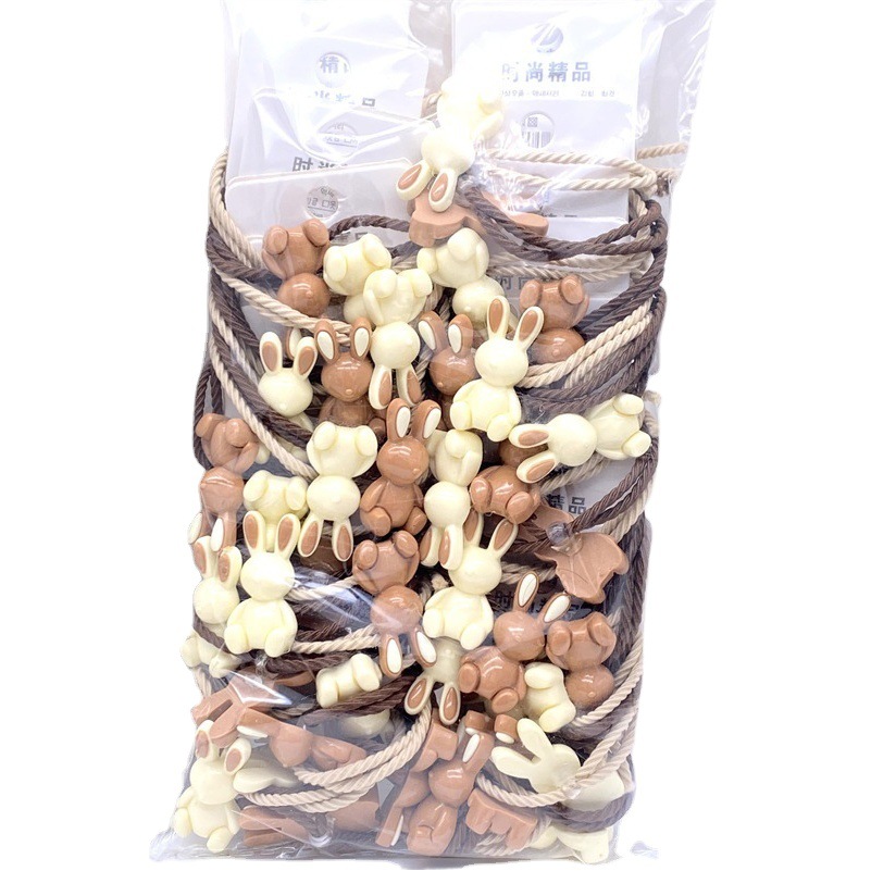 Banda de pelo de animales de dibujos animados leche té banda de goma de color lazo de pelo de las mujeres dos yuanes tienda física tienda supermercado accesorios para el cabello Accesorios