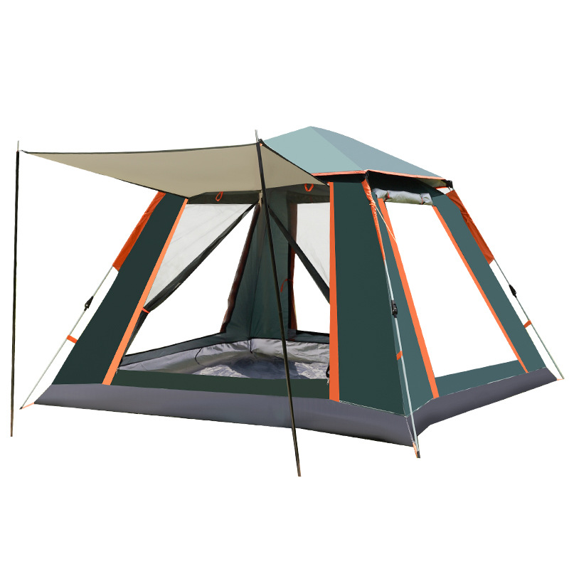 Tienda de campaña al aire libre 3-4 personas camping engrosada automática ultra-ligero equipo acampar al aire libre a prueba de lluvia playa carpa de cuatro lados