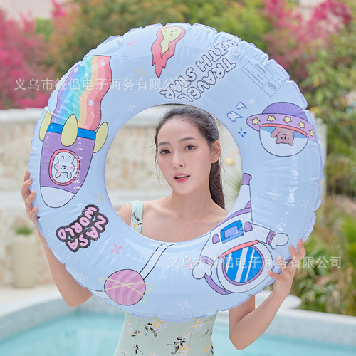 Xiaolu New Product Children's Inflatable Swimming Ring Cute Cartoon Rabbit Astronaut Swimming Ring PVC Lifebuoy Underarm Ring