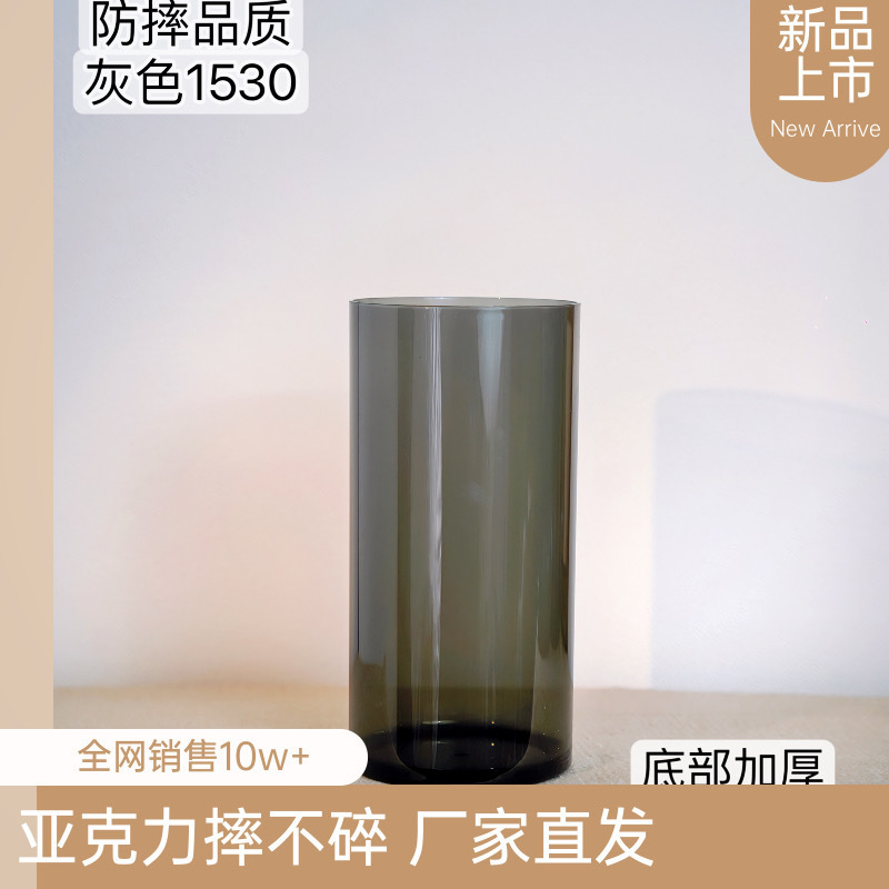 Gran vasos de flores largos grandes gruesas claras rectas flores de bambú rica botella de vidrio de agua de cultivo de agua de bambú imitación