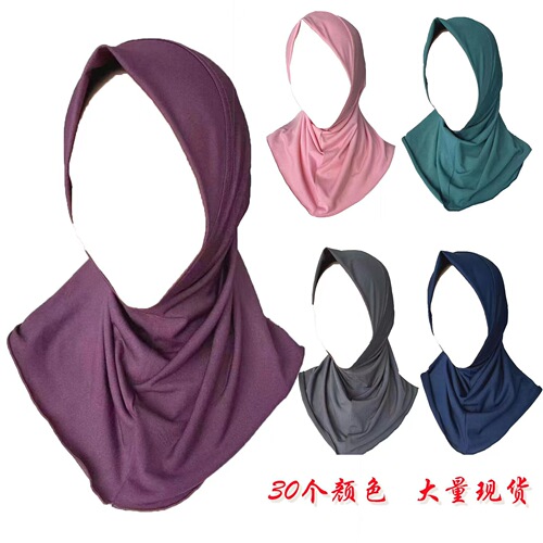 Cross-border best-selling crystal gauze Middle East base cap women's headscarf cap solid-color small brim scarf W005