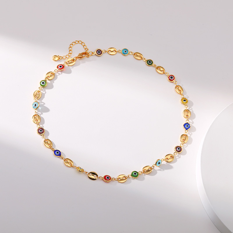 Cute Geometric Devilu0027S Eye Copper Gold Plated Zircon Necklace 1 Piece