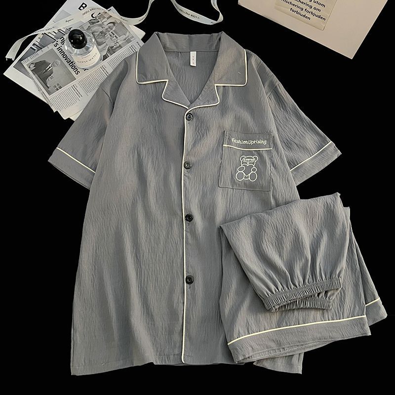 Cotton double short-double row letters / Men's size l [recommended 50-60kg]