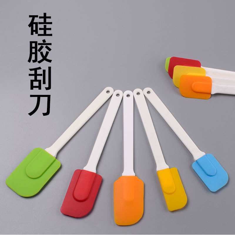 White Handle Soft Silicone Spatula Cream Knife Jam Mixing Spatula Cake Spatula High Temperature Resistant Baking Tool