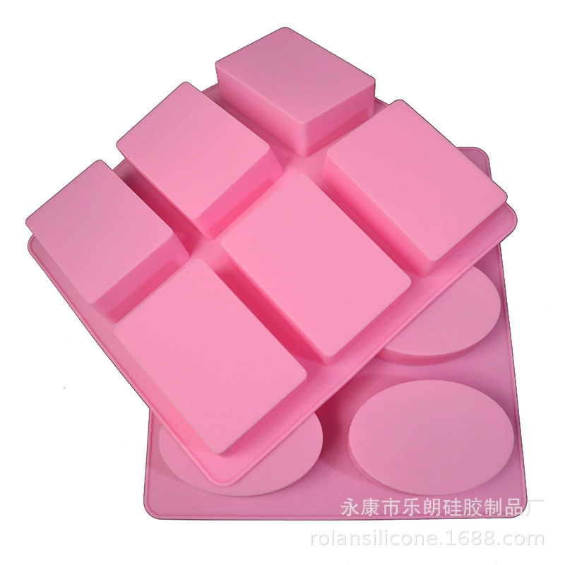 Spot wholesale 6 consecutive oval silicone handmade soap (no pattern) silicone cake model oval aromatherapy model