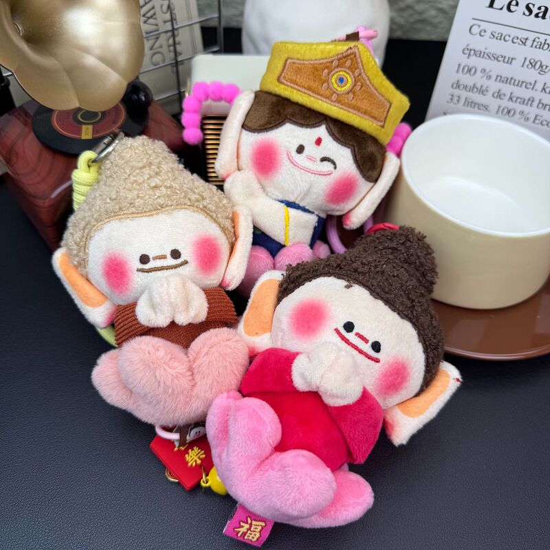 Lotus Buddha Pendant Car Hanging Ornament Shanxi Datong Cultural and Creative Souvenir Plush Toy Doll