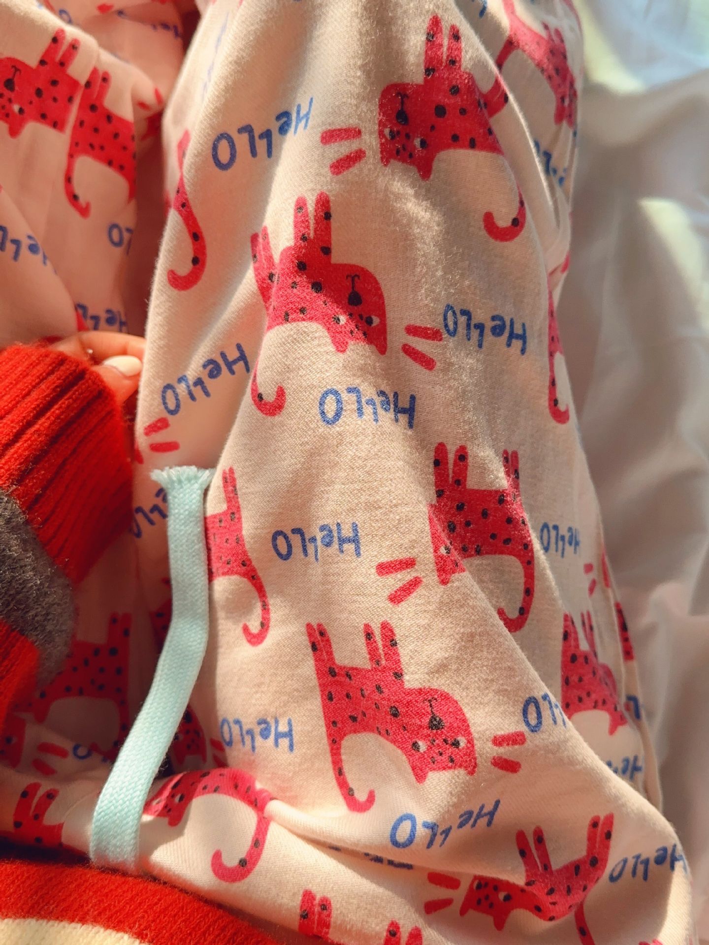 Pijamas sueltos de cereza de manzana de algodón cepillado, pantalones lindos para el hogar