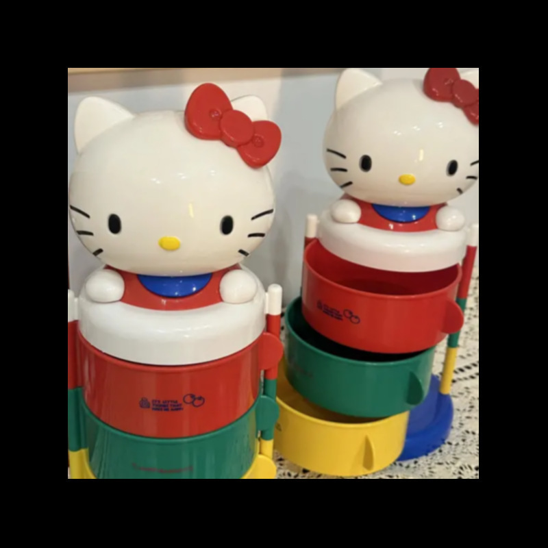 KT三层旋转收纳盒摆件猫头收纳架女生礼物送闺蜜饰品|undefined