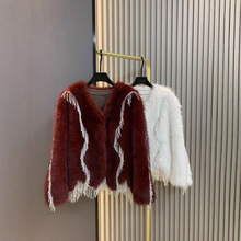 仿狐狸毛重工流苏皮草外套女冬季新款加厚保暖气质名媛毛毛大衣潮