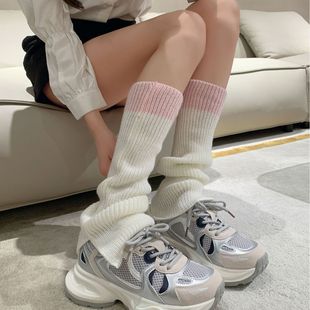 Grey Knitted Socks Women's Leg Sleeve Sub-culture Stack Socks JK Small Leg Socks Y2K Hot Girl Trendy Summer Autumn Winter