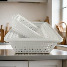 方形长形洗菜篮厨房用品洗菜盆水果篮漏网篮沥水篮收纳篮厂家批发