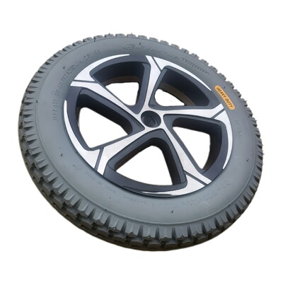 防滑輪 電動輪椅固定輪12.5寸PU實心填充輪胎 輪椅後輪