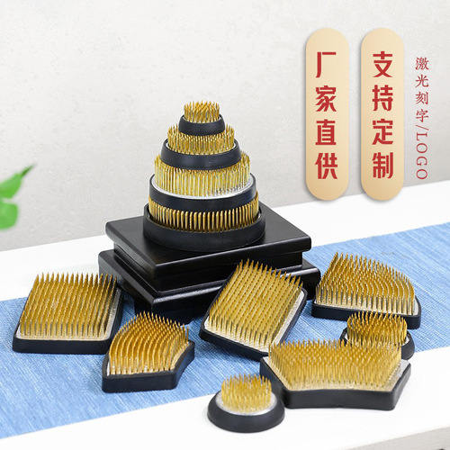 Kenshan copper needle flower arranging device round with rubber cover Ohara Ryu Chifang Sogetsu Ryu Chinese style flower arranging fixed artifact