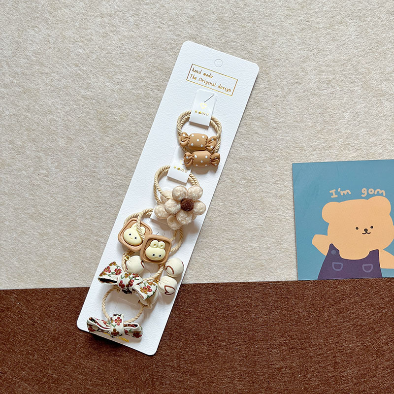 30g Weight Hair Tie Hair Accessories Type Yes Quantity Holiday, Daily Occasion Cartoon Pattern Kid'S Gender Cute Style Kid'S Cute Cartoon Cloth Hair Tie 6