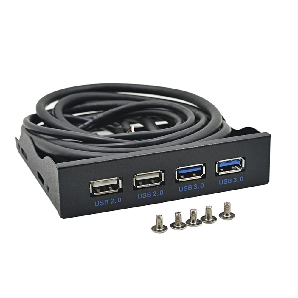 热销USB3.0软驱位前置面板 3.5寸19PIN/9针转高速U3+U2 4口