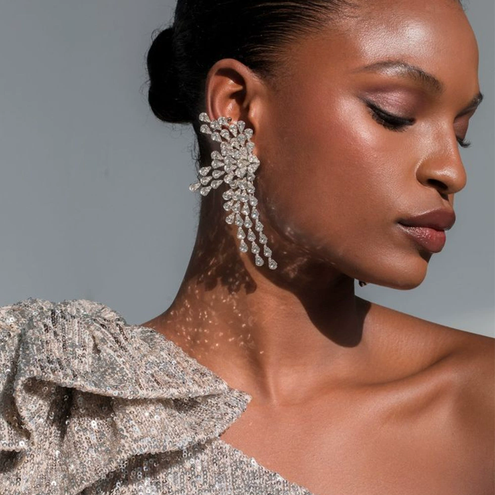 Трансграничные горячие крылья ультра-мигающие цирконовые серьги персонализированный темперамент модный дизайн серьги легкие экстравагантные высококлассные серьги