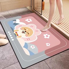 珪藻泥マット漫画浴室吸水速乾足マット家庭用トイレの入り口滑り止め耐汚れゴムマット