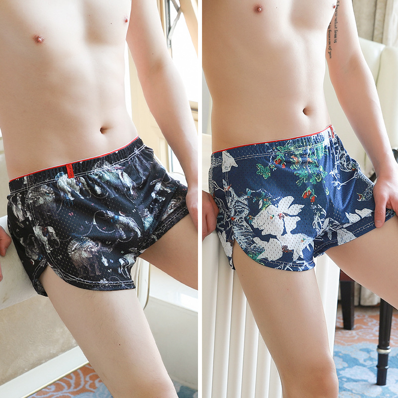 Pantalones de hielo de hombre antibacterianos de alta calidad, pantalones cortos de ángulo plano, pantalones deportivos, calzoncillos de cabeza, pantalones de hombre.