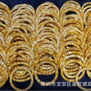 Songgang Factory Source Amber Beeswax Wholesale Presbyopic Wax Yellow and White Flower Tablets Spacer DIY Bracelet Accessories Welfare