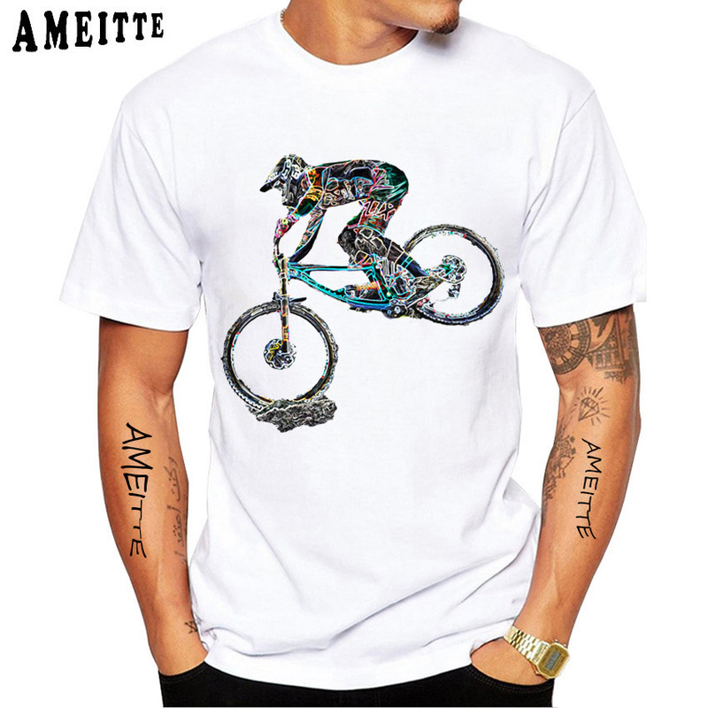 アマゾンwishクロスボーダー欧米趣味自転車プリント柄丸首半袖tシャツ男性上着速売通|undefined