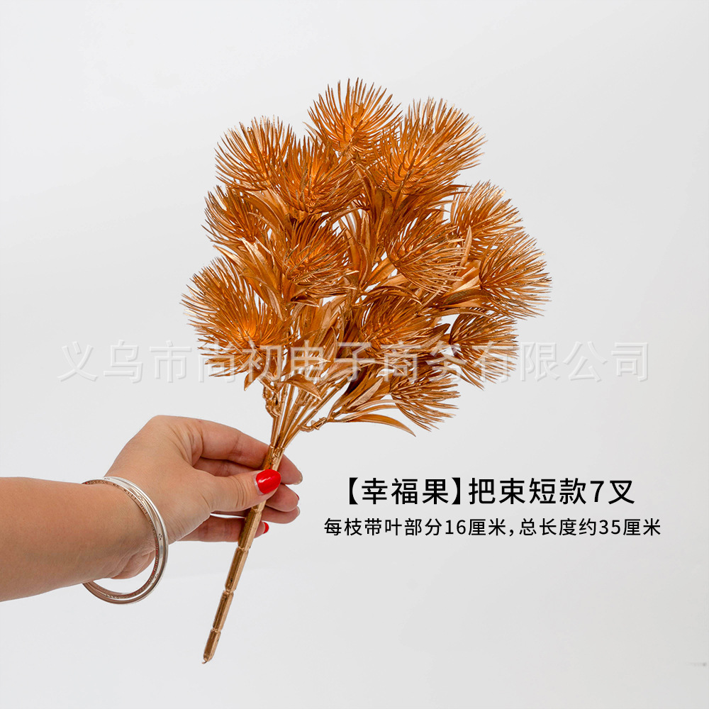 Accesorios de cubo de fortuna hojas doradas flor artificial hogar sala de estar inauguración de la casa de apertura decoración de la boda flor al por mayor