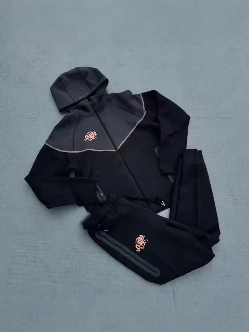 2025 gancho transfronterizo conjunto de moda de la estrella europea y americana hip-hop con capuz chaqueta deportiva casual pantalones 86