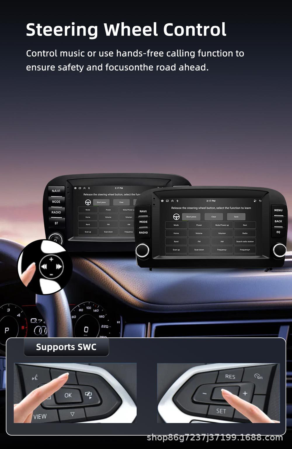 Suitable for 01-11 Mercedes SL R230 7inch Universal Android Car Navigation with Integrated Reverse Camera and Carplay