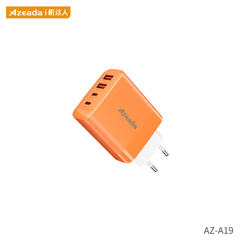 Azeada 65w cargador de nitruro de galio multi-puerto de carga rápida cargador de teléfono móvil portátil PD cargador de viaje cabeza de carga