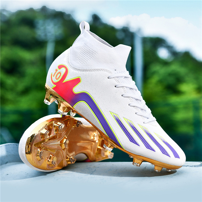 Men's High-top Artificial Turf Football Wholesale, Children's Gold-plated Long-studded Competition Training_vogvips.com