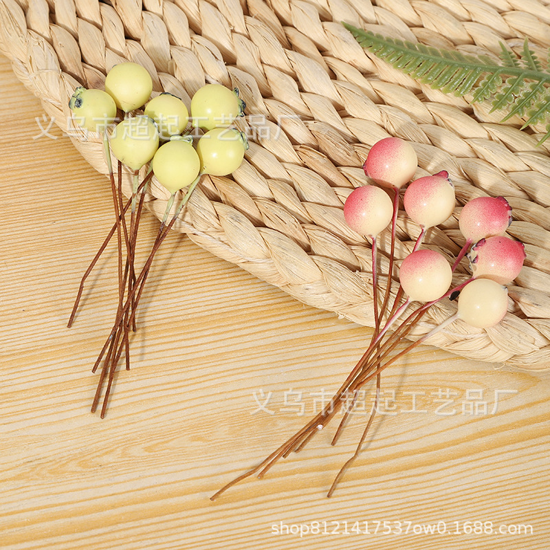 Artificial Berries DIY Materials Wreath Christmas Vine Decoration Red Fruit Accessories Cross-Border Hot-Selling Photography Props