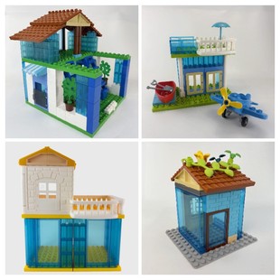 Children's Building Blocks Assembled Large Particle Accessories House House Transparent Room Intelligence Development Brain Puzzle Toys for Boys