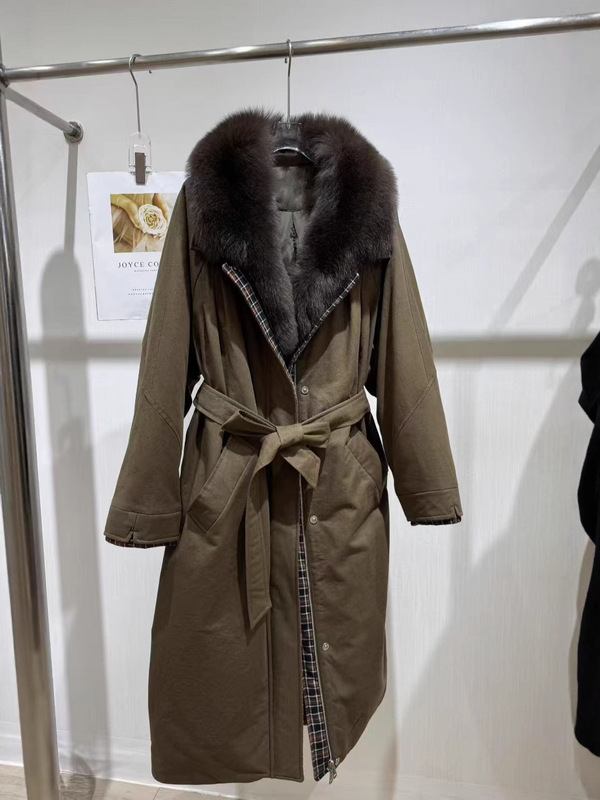 奢华欧货2025冬新款皮草狐狸毛领羽绒服女长款加厚时尚派克服外套|undefined