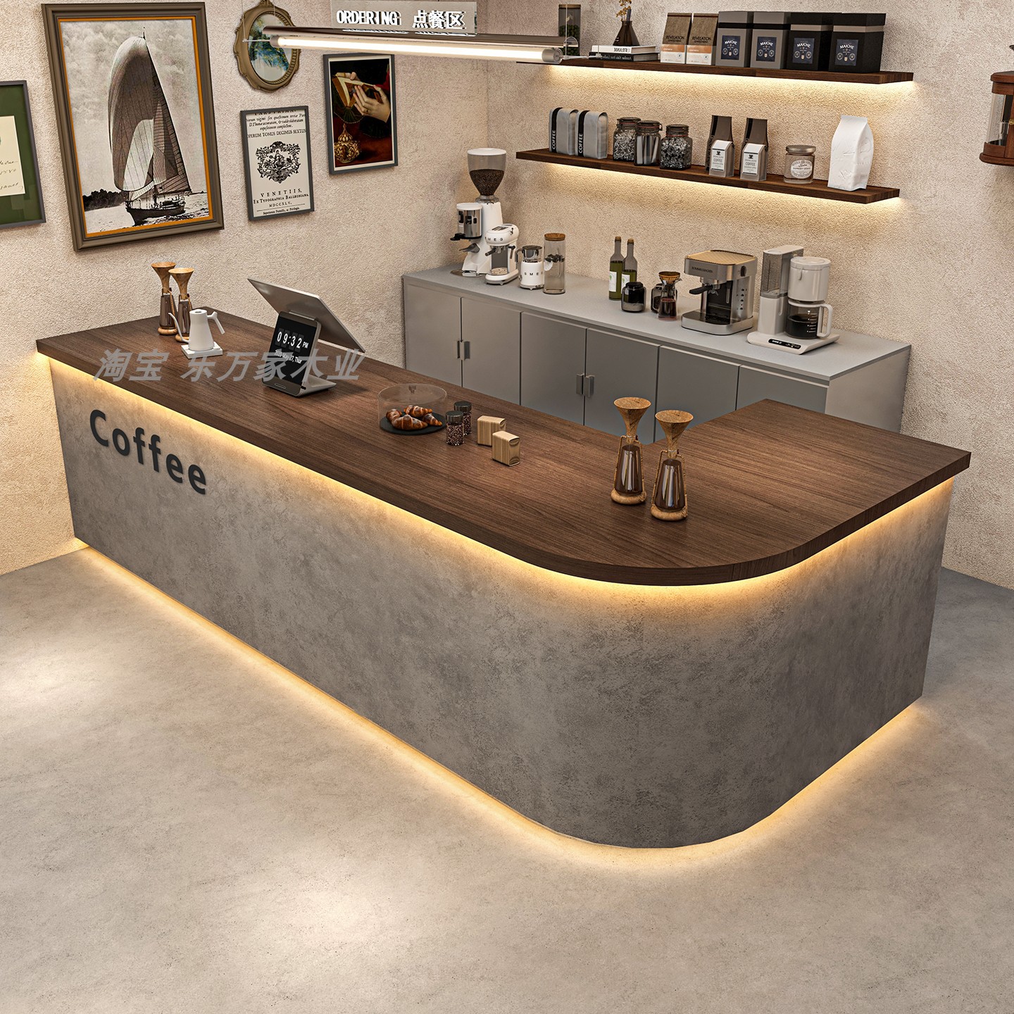 新款奶茶店收银台烘培蛋糕面包店接待台酒吧咖啡店吧台甜品店前台