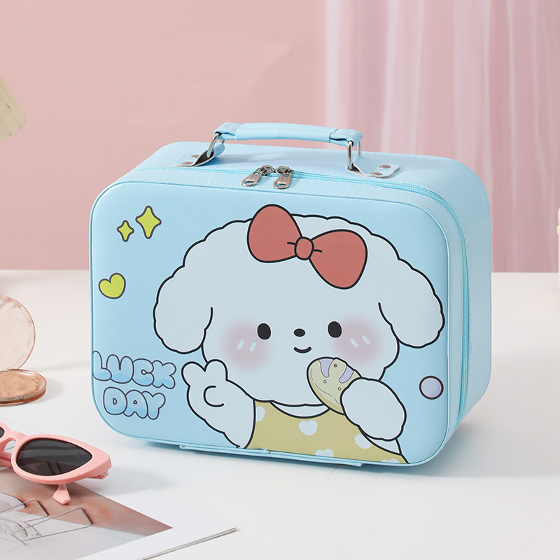 Cartoon Kapibara caja de maquillaje de gran capacidad bolsas de maquillaje portátiles lindas sin espejo caja de regalo
