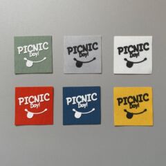 New black and white English letter screen print patch clothing accessories fabric label machine washable label