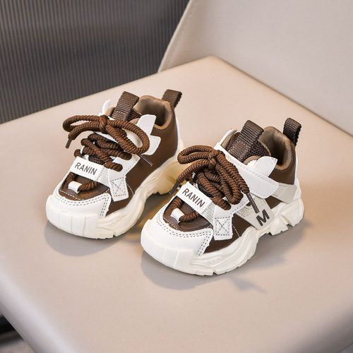 Children's Shoes for Boys and Girls - 2026 Autumn/Winter New Style - Soft Leather Surface, Rubber Sole, Sporty Shoes, Korean Style, Casual Dad Shoes, Trendy