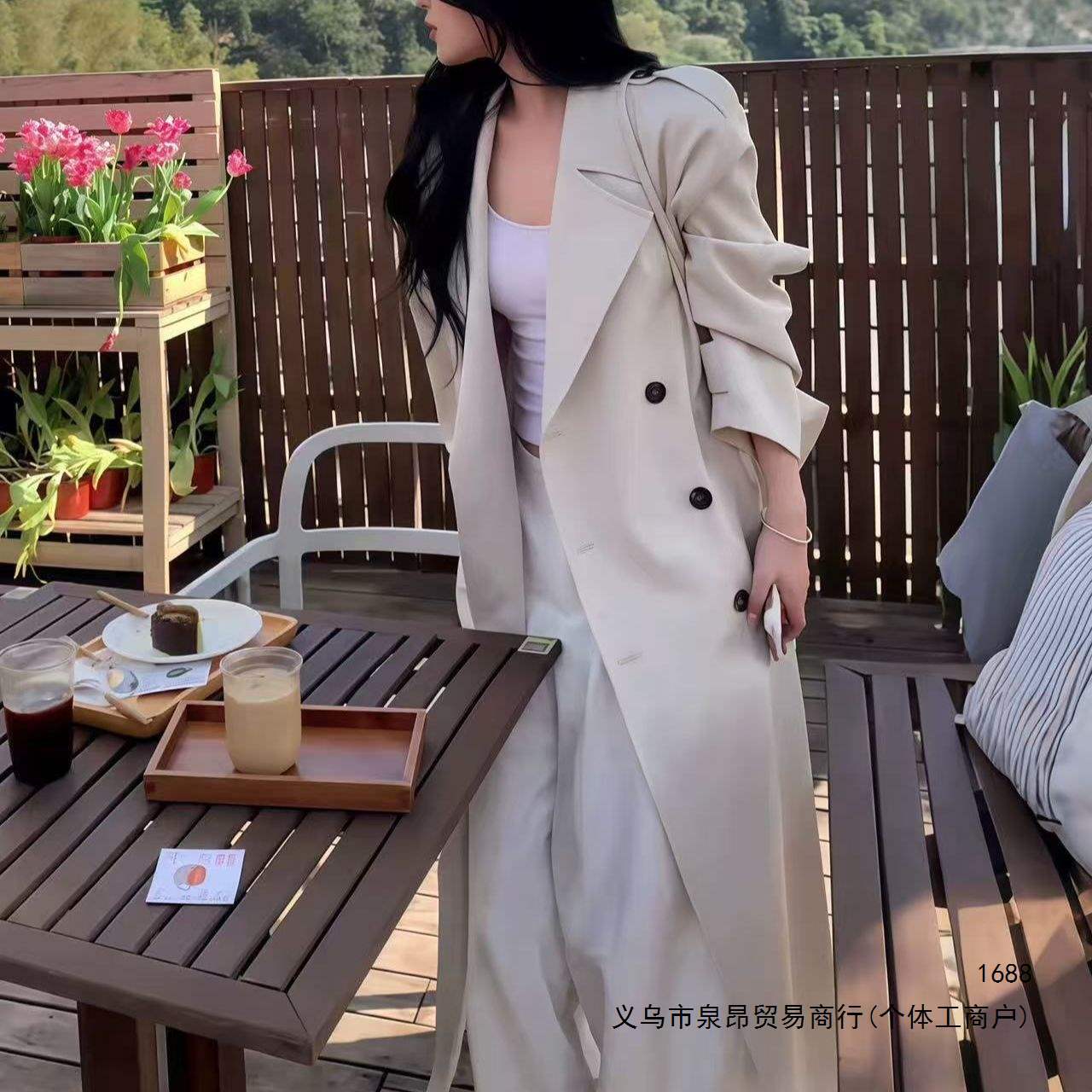 收腰风衣女中长款2026春秋季新款韩版正肩英伦风小个子卡其色外套
