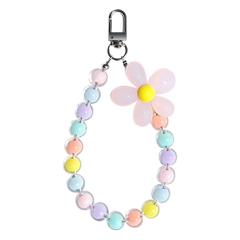 Cuentas de color macaron Cordón de teléfono móvil estilo japonés y coreano ins flor hecha a mano con cuentas Cadena de teléfono móvil cuerda de muñeca