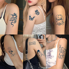 Semi-permanent cartoon herbal tattoo stickers for women waterproof disposable water transfer stickers Internet celebrity juice flower arm tattoo