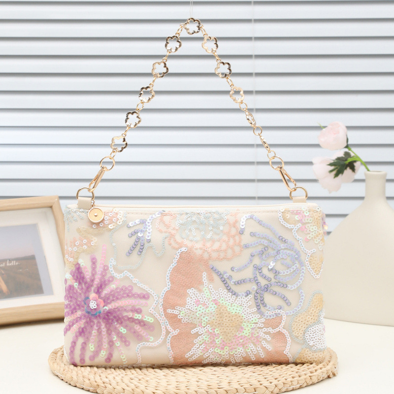 2025 nuevo bolso de hombro bordado de sequillas de verano nuevo nicho Zhong tejido bolso de paja de alta calidad sensación de gran capacidad debajo de las axilas